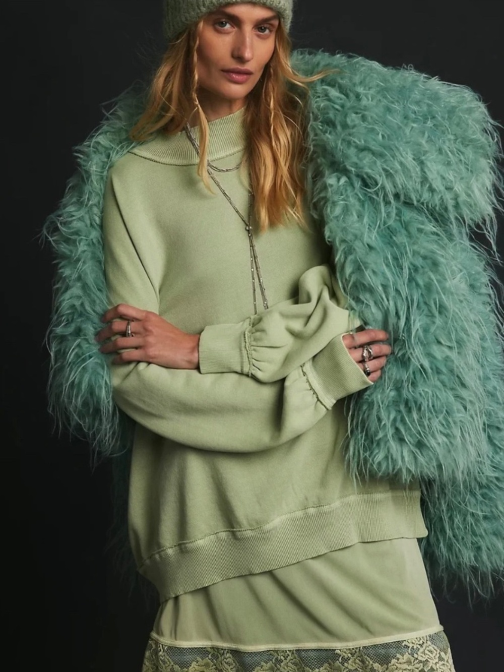Free People┆XS┆We The Free Palm Springs Pullover NWOT┆Soft Moss┆302